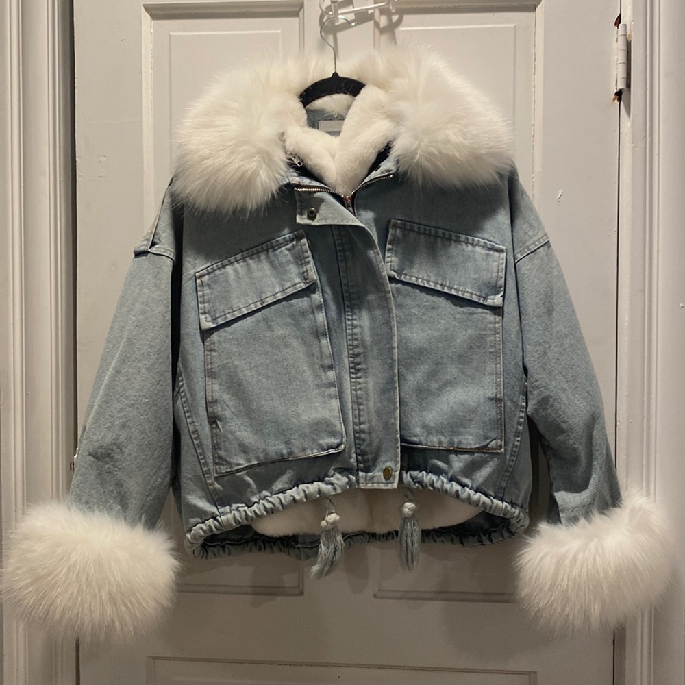 Fur jean jacket